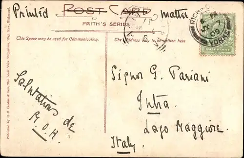 Ak Richmond Yorkshire England, Castle and Bridge