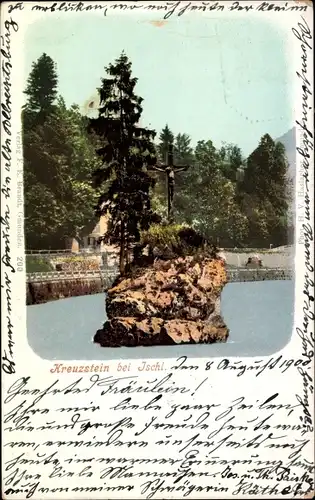 Ak Bad Ischl in Oberösterreich, Kreuzstein