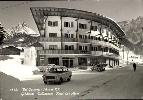 Ak Gröden Selva di Valgardena Südtirol, Hotel des Alpes, Winter