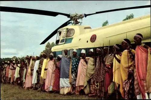 Ak Congo Belge DR Kongo Zaire, Voyage du Roi 1955