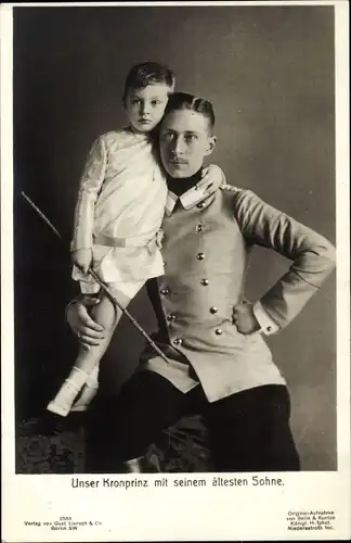 Ak Kronprinz Wilhelm von Preußen mit seinem ältesten Sohn