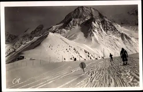 Ak Chamonix Mont Blanc Haute Savoie, Plateau de Bellevue, la piste, le Dome du Gouter, Mont Lachat