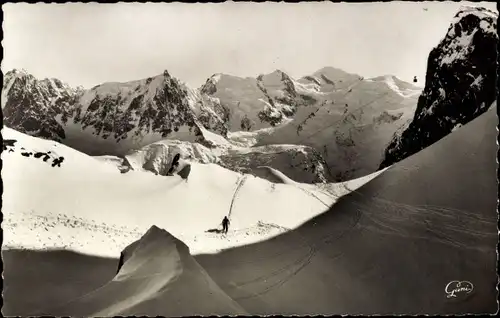 Ak Chamonix Mont Blanc Haute Savoie, Les pistes du Brevent et le Mont Blanc