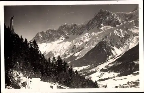 Ak Chamonix Mont Blanc Haute Savoie, Vallee de l'Arve, Les Aiguilles et Glacier des Bossons
