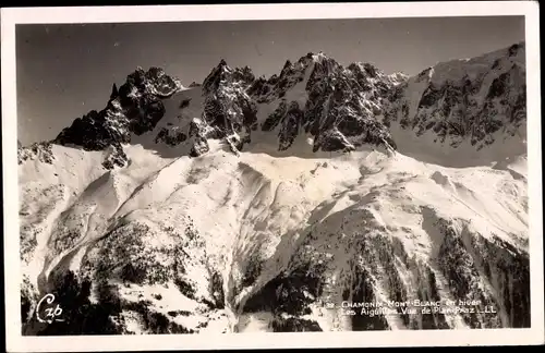 Ak Chamonix Mont Blanc Haute Savoie, Les Aiguilles, Vue de Plan Praz