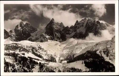 Ak Chamonix Mont Blanc Haute Savoie, Mont Blanc en hiver, Aiguilles