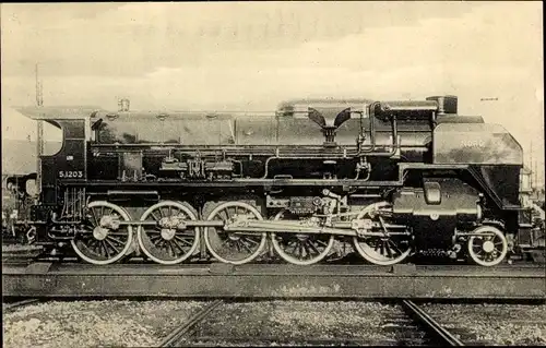 Ak Les Locomotives Francaises, Französische Eisenbahn, Nord, No 51203, Dampflok