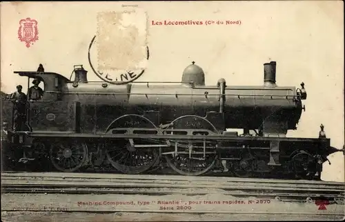 Ak Les Locomotives Francaises, Französische Eisenbahn, Machine No. 2570, Cie du Nord
