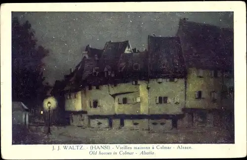 Künstler Ak Hansi, Jean Jacques Waltz, Colmar Kolmar Elsass Haut Rhin, Vieilles maisons