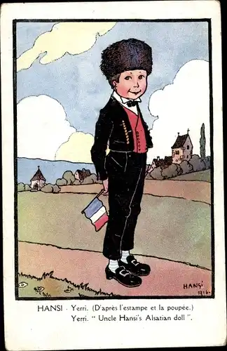 Künstler Ak Hansi, Jean Jacques Waltz, Yerri, Junge in Elsässer Volkstracht