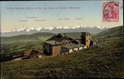 Ak Soultz Sulz Elsass Haut Rhin, Grand Ballon, Großer Belchen m. Blick auf Berner Oberland