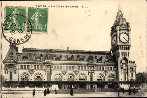 Ak Paris XII, Gare de Lyon