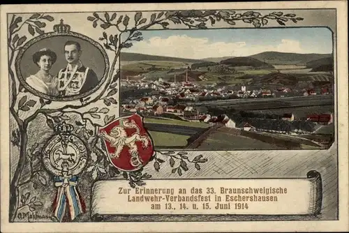 Passepartout Ak Eschershausen im Weserbergland, 33. Braunschweigische Landwehr Verbandsfest 1914