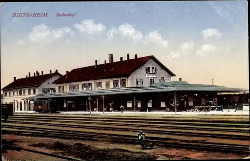 Ak Bietigheim in Württemberg, Bahnhof, Gleisseite