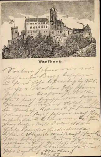 Ganzsachen Vorläufer Litho Lutherstadt Eisenach in Thüringen, Wartburg, PP 6F 154 / 05, 1885