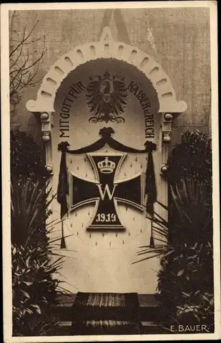 Ak St. Ingbert im Saarland, Kriegswahrzeichen 1916, Nagelung, Eisernes Kreuz