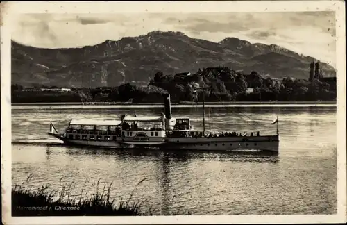 Ak Herreninsel im Chiemsee, Salondampfer Ludwig Fessler