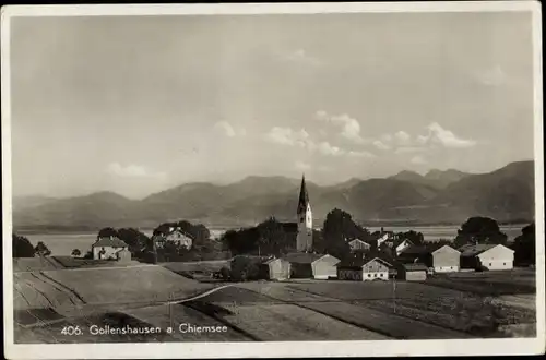 Ak Gollenshausen Gstadt am Chiemsee, Panorama, Kirche