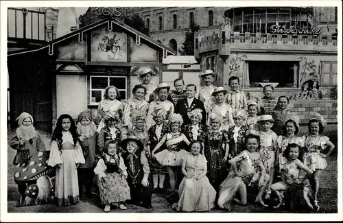 Ak C.H. Schäfers Zirkus Stadt Liliput, Liliputaner, München Solln, Memlingstraße 11