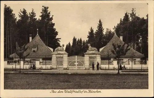 Ak München Hadern, Waldfriedhof, Portal