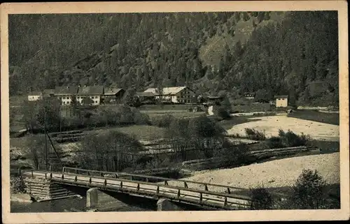 Ak Fall an der Isar Lenggries Oberbayern, Teilansicht