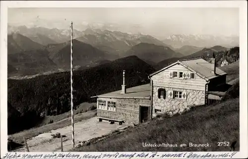 Ak Lenggries in Oberbayern, Brauneck, Unterkunftshaus