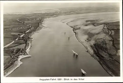 Foto Ägypten, Niltal vom Zeppelin gesehen, Zeppelin Weltfahrten, Club, Sanct Georg