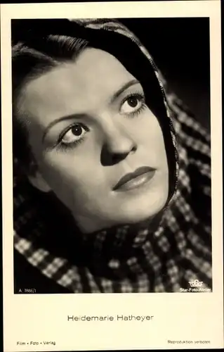Ak Schauspielerin Heidemarie Hatheyer, Portrait