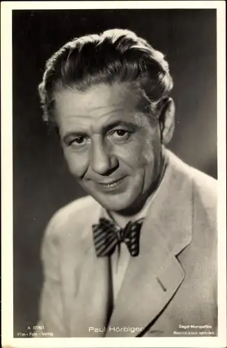 Ak Schauspieler Paul Hörbiger, Portrait mit Fliege