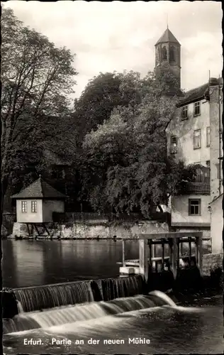 Ak Erfurt in Thüringen, Partie an der neuen Mühle, Wehr