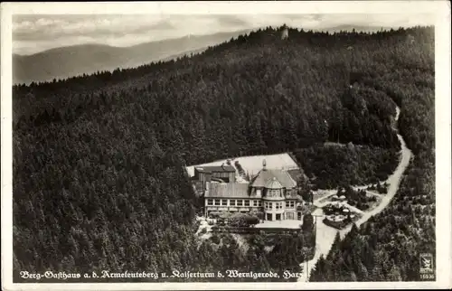 Ak Wernigerode am Harz, Berg Gasthaus Armeleuteberg, Kaiserturm