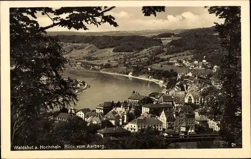 Ak Waldshut Tiengen am Hochrhein, Blick vom Aarberg auf die Stadt