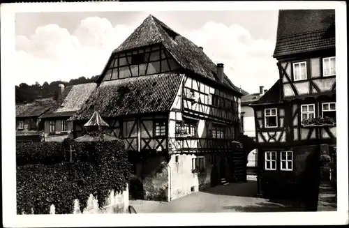 Ak Eberbach am Neckar Odenwald Baden, Pfarrhof, Fachwerkhäuser