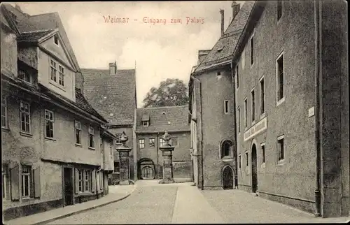 Ak Weimar in Thüringen, Eingang zum Palais