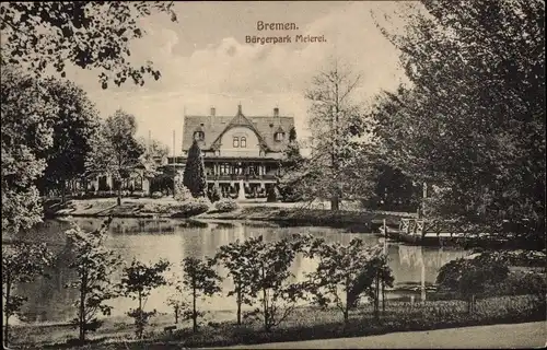 Ak Hansestadt Bremen, Bürgerpark Meierei