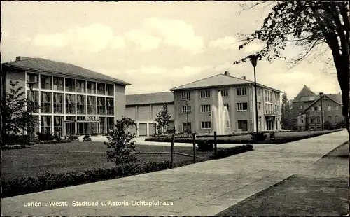 Ak Lünen in Westfalen, Stadtbad und Astoria-Lichtspielhaus