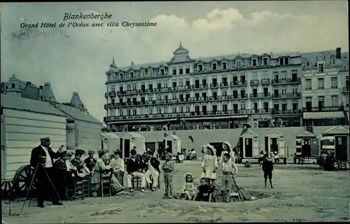 Ak Blankenberghe Blankenberge Westflandern, Grand Hotel de l'Ocean avec villa Chrysanteme