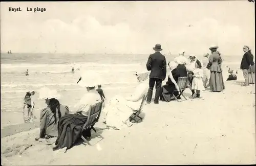 Ak Knokke Heist Heyst Knocke sur Mer Westflandern, la Plage