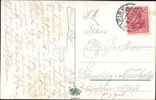 Ak Pirna an der Elbe, Ortsansicht, Kirche