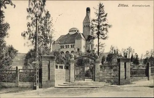 Ak Zittau in Sachsen, Krematorium