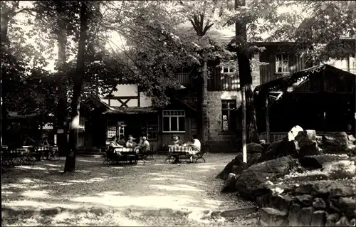 Ak Pfaffenstein Königstein an der Elbe Sächsische Schweiz, Fels, Gaststätte