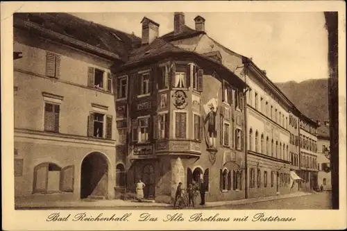 Ak Bad Reichenhall in Oberbayern, Das alte Brothaus mit Poststraße