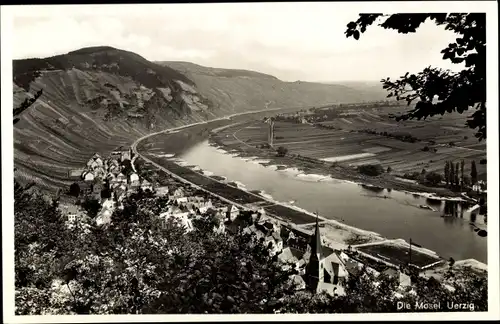 Ak Uerzig Ürzig an der Mosel, Panorama, Hotel zur Post
