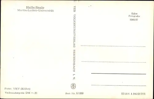 Ak Halle an der Saale, Martin-Luther-Universität, Außenansicht