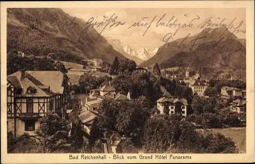 Ak Bad Reichenhall in Oberbayern, Blick vom Grand Hotel Panorama