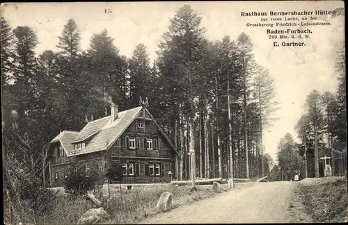 Ak Forbach im Schwarzwald, Rasthaus Bermersbacher Hütte