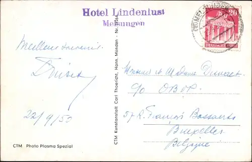 Ak Melsungen in Hessen, Panorama, Hotel und Pension Lindenlust