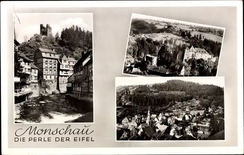 Ak Monschau Montjoie in der Eifel, Ortsansicht, Teilansicht