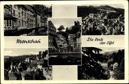 Ak Monschau Montjoie in der Eifel, Ortsansicht, Teilansicht