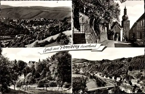 Ak Arnsberg im Sauerland Westfalen, Ortsansicht, Teilansicht, Kirche